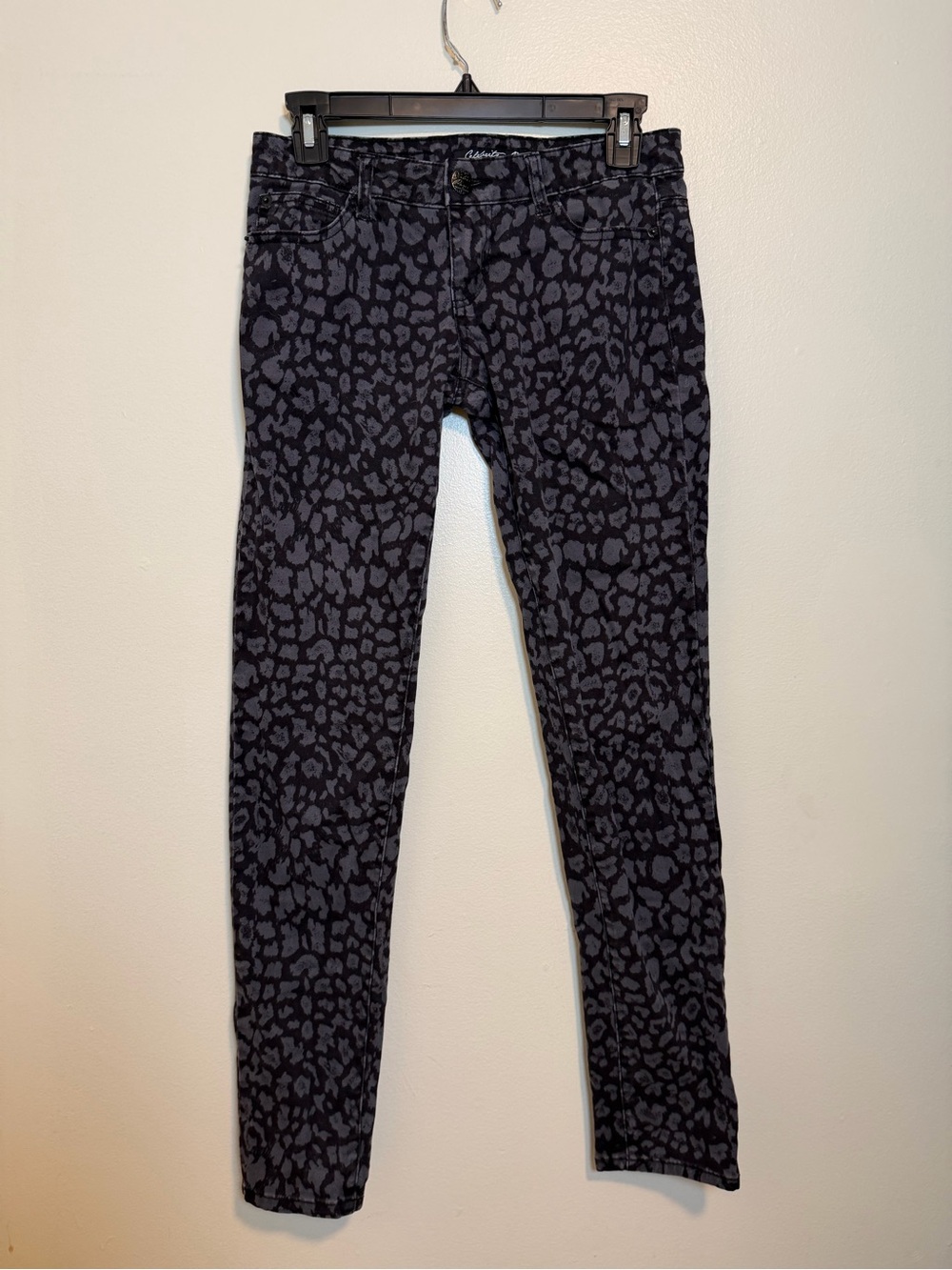 Celebrity Pink Black & Gray Leopard Skinny Jeans Size 3